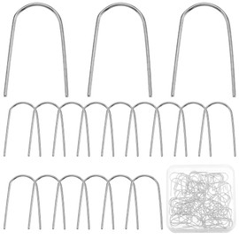 SUNNYCLUE 1 Box 100Pcs Wire Jump Rings Ceramic Ornament Hook High Temp Wire Ornament Wire Stainless Steel Hanging Hook Ceramic Wire U Hanger Hooks for Hobbyists DIY Pendant Ceramic Ornaments Supplies