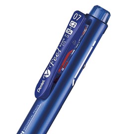 Pentel vFeel 3-in-1 Multifunction Ballpoint Pen And Pencil Black And Red Colour Ink 0.7mm Nib And 0.5 mm Pencil Metallic Blue Barrel (YBXWB375-MC)