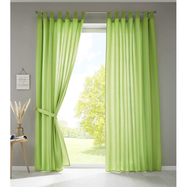 Gardinenbox Berlin 20400N2 Curtains with Loops, Set of 2