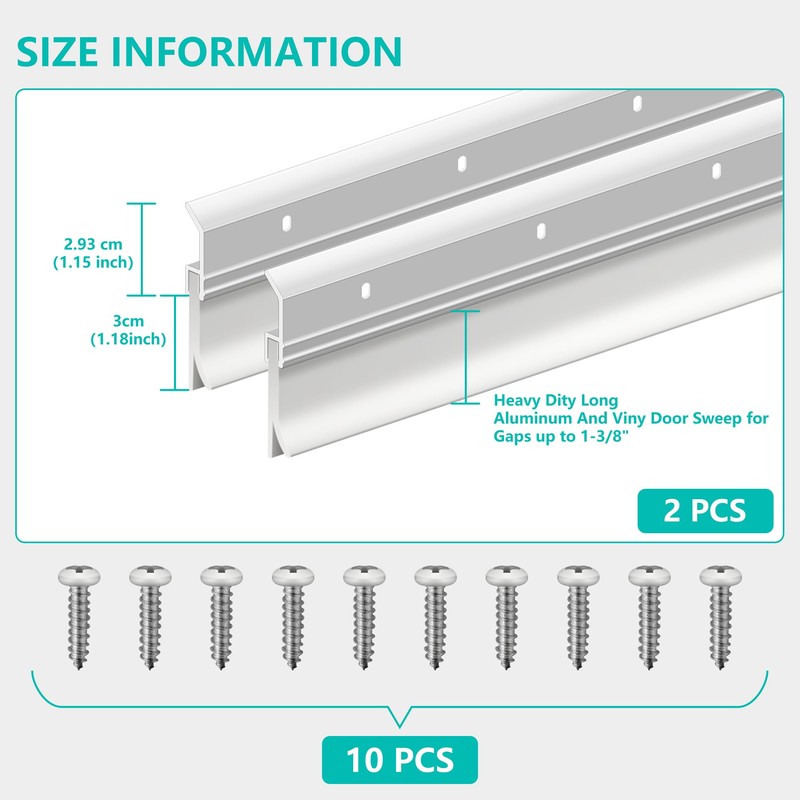 Aluminum Door Rubber Sweep 36 Inch – Heavy Duty Door
