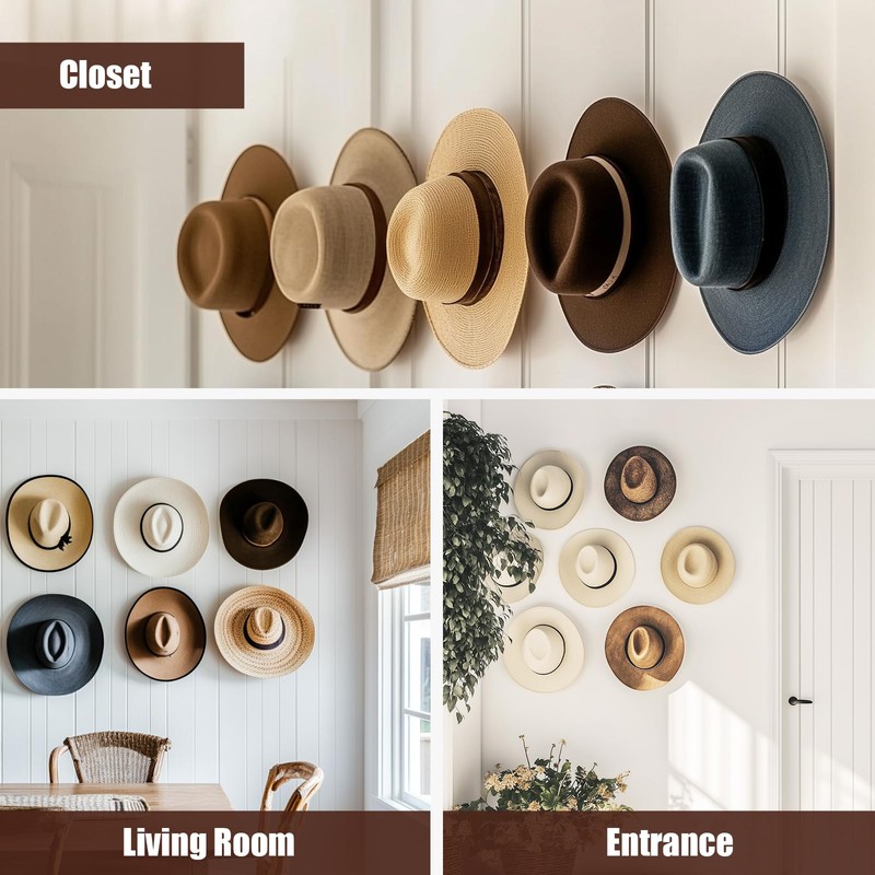 Aoodaily 2.8 Inch Hat Hooks for Wall - (16 Pack)