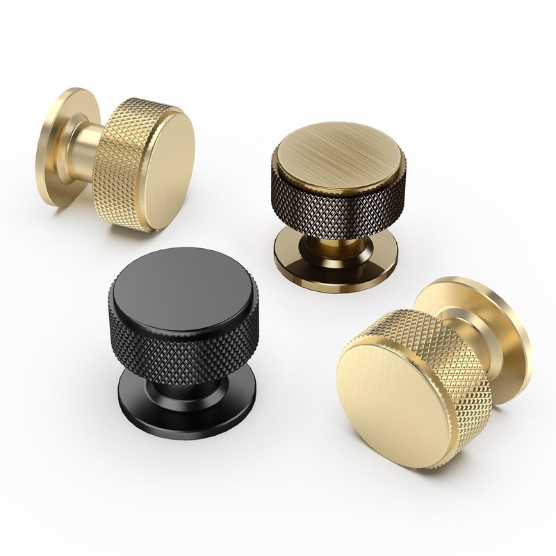 Furniware Matt Black Drawer & Cupboard Knobs, Pack of 10,