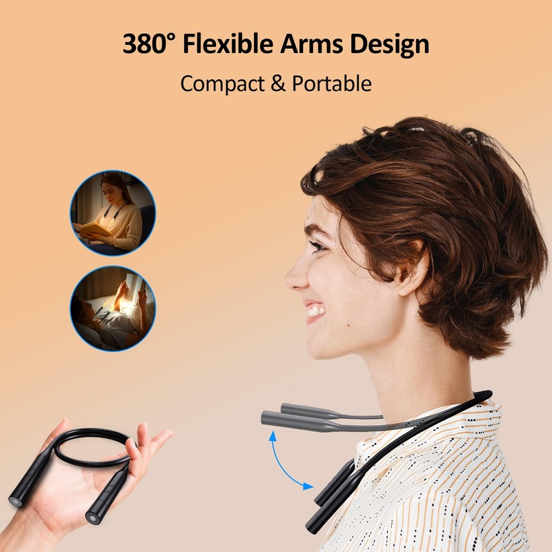 fansitc 2 Pcs LED Neck Reading Lights, Book Light for