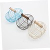 Ciieeo 1Pc Retro Beige Iron Storage Basket Decorative Household Fruit