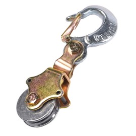 HI-GEAR Wire Rope Pulley Block 1 Ton (2,200 LBS) Working Capacity, Swivel Eye, Hoist Hook, Snatch Block Anodized, Compatible Rope Size Up to 5/16".