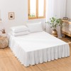 BISELINA French Linen Bed Skirt with Pleated Frills 14-Inch Tailored