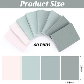 Fainne 60 Pads Sticky Notes Bulk 1.5 x 2 Inch Mini Self Stick Note Small Assorted Bright Colors Paper Memo for Office School Notebook Supplies 50 Sheets/pad (Simple Style,Green Series)