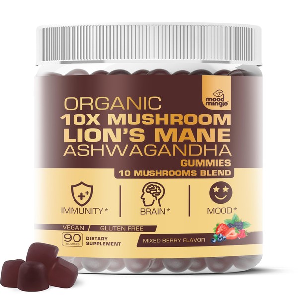 Mood Mingle Organic 10X Lion’s Mane Mushroom Gummies for Kids