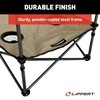 Lippert Sand Two-Tier Folding Camping Table with Dual Cupholders, 600D