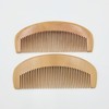 Peach wood solid wood small hairbrush half moon shape / 복숭아 나무 원목 한 소형 머리빗 반달형