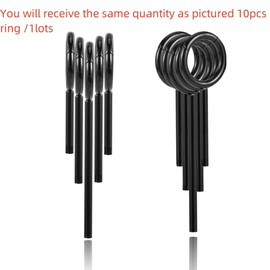 DOEARKO 10 PCS Ear Gauges Ear Cuff Stainless Steel Ear Clip Earrings Fake Cartilage Piercing Women Nose Rings Helix Cartilage Hoop Segment (Black)