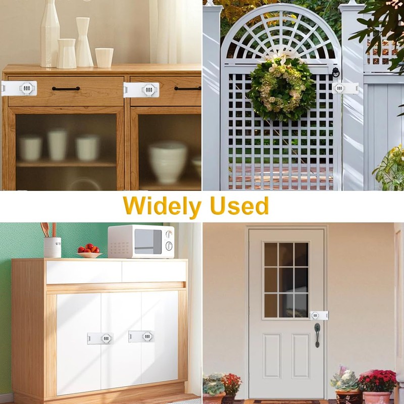 Bifold Door Lock - 2 Pack White Sliding Closet Locks