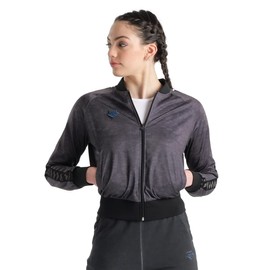 ARENA Women's Icons Jacket Relax Iv, Smoke Grey Heather-Black-Smoke, XS