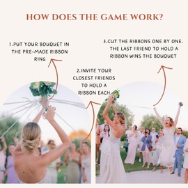Bouquet Ribbon Game, Bouquet toss Alternative, Wedding Activity Entertainment, Wedding and Bridal Shower Game for Adults, Bachelorette Party, Wedding Bouquet for Brides,Indoor Outdoor Reception