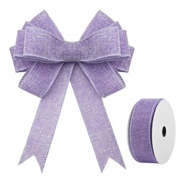 Ribreeze Light Purple Easter Burlap Wired Ribbon 1-1/2 Inch x 10 Yards for Crafts DIY Decor Parties and Home Outdoor Decoration