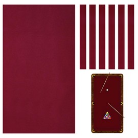 Mixweer Billiard Cloth 8.53ft Pool Table Felt with 6 Cloth Strips Professional Pool Table Cloth for 8ft Pool Table Pre Cut Pool Table Felt Cloth for Home Clubs Bars Indoor Sports Game (Red)