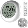 infactory Bathroom Radio Clock: Digital Bathroom Radio Wall Clock with