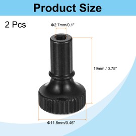 sourcing map 2Pcs Lamp Turn Knob On/Off Lamp Switch Replacement Brass Light Switch Knob Lamp Knob Lamp Switch Extension 19mm Length for Lamp Socket, Black