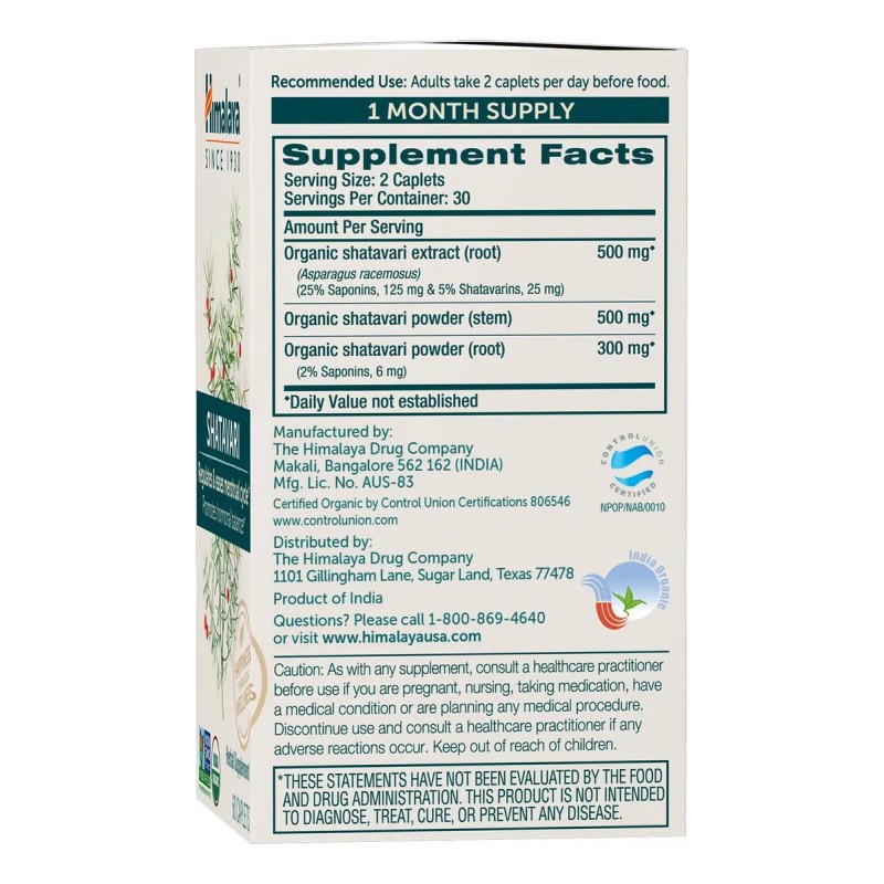 60caps Shatavari Orgánico 1,300mg Para Salud De La Mujer