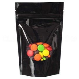 CleverDelights 4oz Glossy Black Stand-Up Pouches - 5 x 8 x 2.5 in - 1000 Pack Carton
