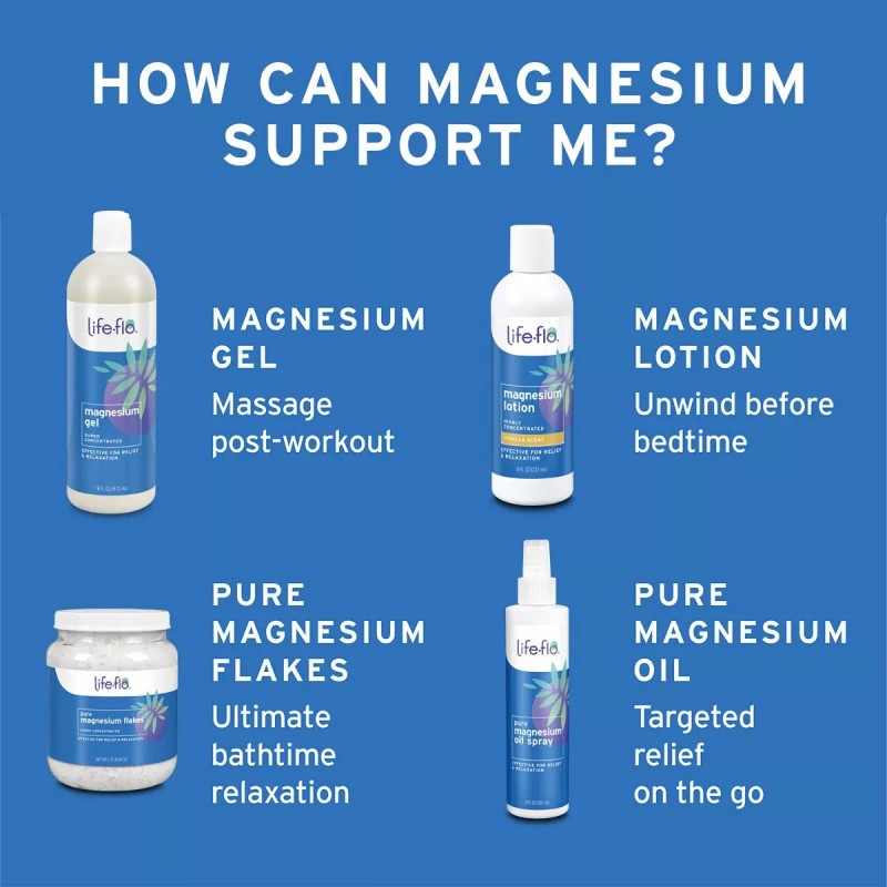 Life-flo Copos De Magnesio Puro Para Baño Relajante Rejuvene