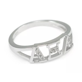 Alpha Xi Delta sterling silver ring simulated diamonds, NEW!!***