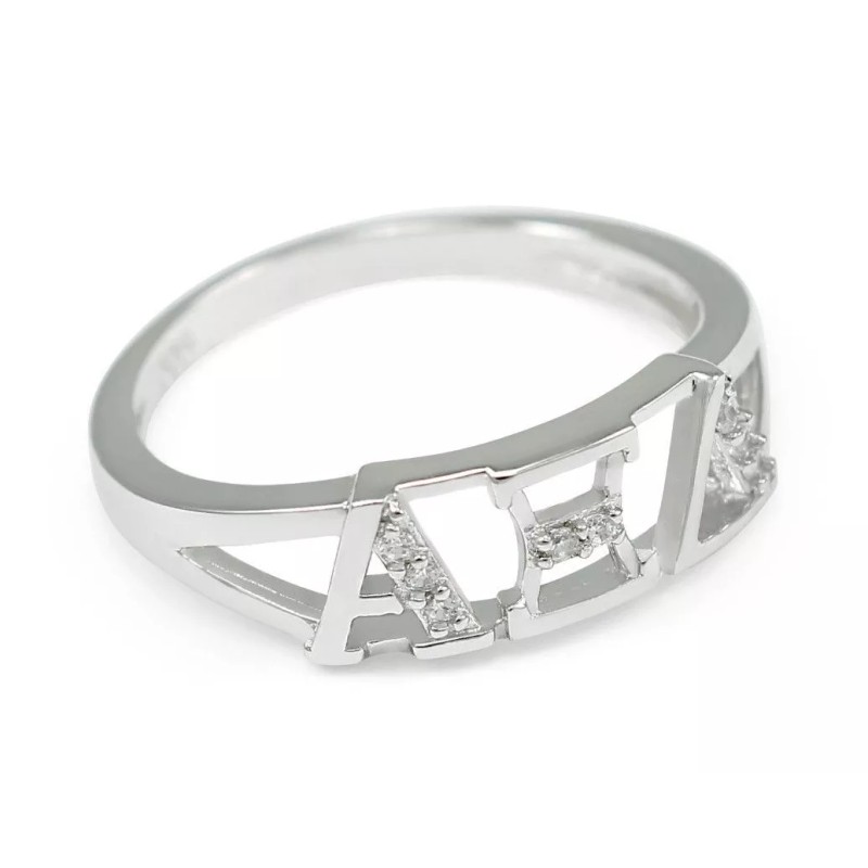 Alpha Xi Delta sterling silver ring simulated diamonds, NEW!!***
