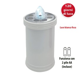Lumino Elettrico a Led 15,2cm, Durata 90gg, bianco con Luce fissa bianca