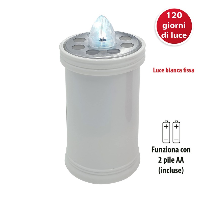 Lumino Elettrico a Led 15,2cm, Durata 90gg, bianco con Luce