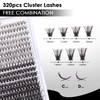 Lash Clusters 320pcs Individual Lashes 20D&50D DIY Lash Extensions D