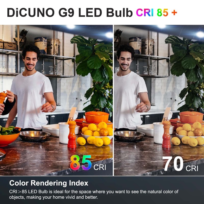 DiCUNO G9 LED Light Bulb 4W, 40W Halogen Replacement, Daylight