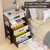 End Table with 3 Drawers, Night Stand with Charger Station