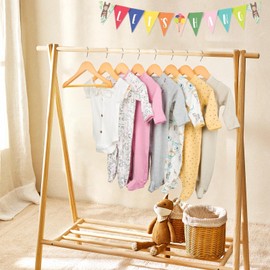 ELONG HOME Baby Hangers, 20 Pack Natural Wooden Kids Hangers for Closet, Premium Children's Clothes Hangers with 360° Swivel Hook