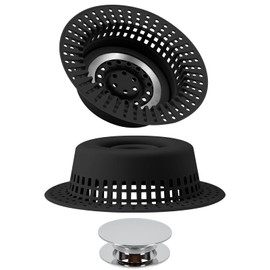 Drain Hair Catcher, Upgraded Protector with Silicone & Stainless Metal Designed for Pop-Up and Regular, Effective Without Slowing Drainage