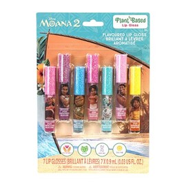 Moana 2 7 unidades de brillo para labios de a base de plantas,primer set de maquillaje para niñas, perfecto para fiestas, pijamadas y regalos de cumpl
