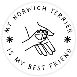 Kiwi Gifts My Norwich Terrier is My Best Friend - 25 Pack Circle Stickers 3 Inch - Dog Pet