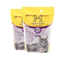 ABCPET Cat Litter Crystals No Clumping Odor Control Kitty Litter Non-Clumping No scooping Low Dust, Low Tracking, Dehydrates Waste Lavender - 8.6 lbs (2 x 4.3 lb Packs)