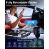 3-in-1 Retractable Car Charger with Funny Expression Light Voltage Display