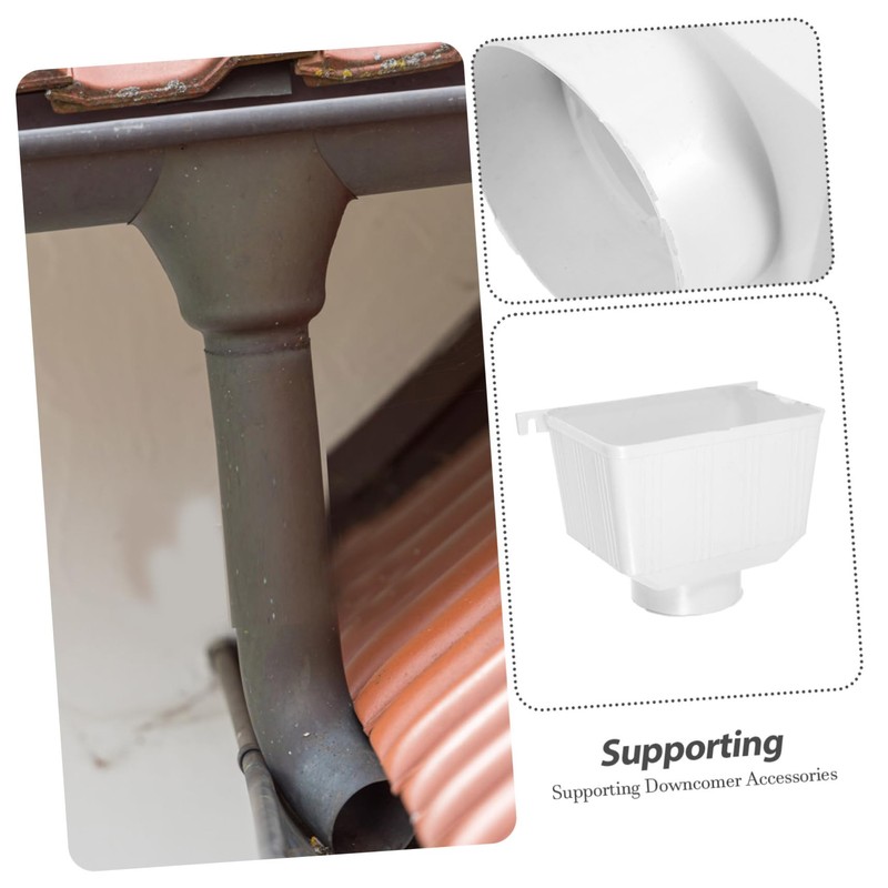 SHINEOFI Rain Downspout Connector PVC Gutter Adapter for Rainwater Drainage