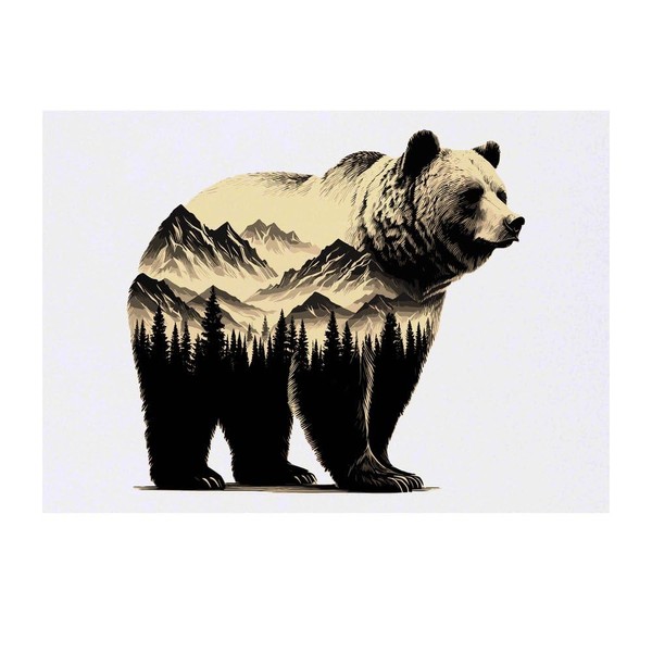 'Standing Bear' Temporary Tattoo - Water Resistant, Skin-Safe, Non-Toxic Transfer