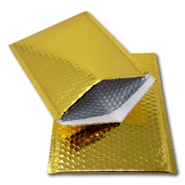 EPOSGEAR 10 Gold Shiny Metallic Foil Bubble Padded Bag Mailing Envelopes - Perfect for Marketing, Promotions or and Alternative to Gift wrap (A4 / C4-324mm x 230mm)