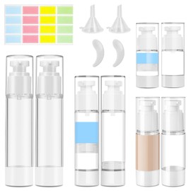 Pack of 8 Empty Airless Pump Dispenser, Cream Dispenser Pump Bottle, Empty Vacuum Travel Bottles, 15/30/50 ml Travel Dispenser Bottle, Vacuum, Cream Dispenser, Travel Bottles, Refillable Travel Pump