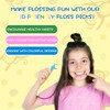 Floss Pick，Fun Flossing Sticks for Kids，Fluoride Free, BPA Free, Odorless,