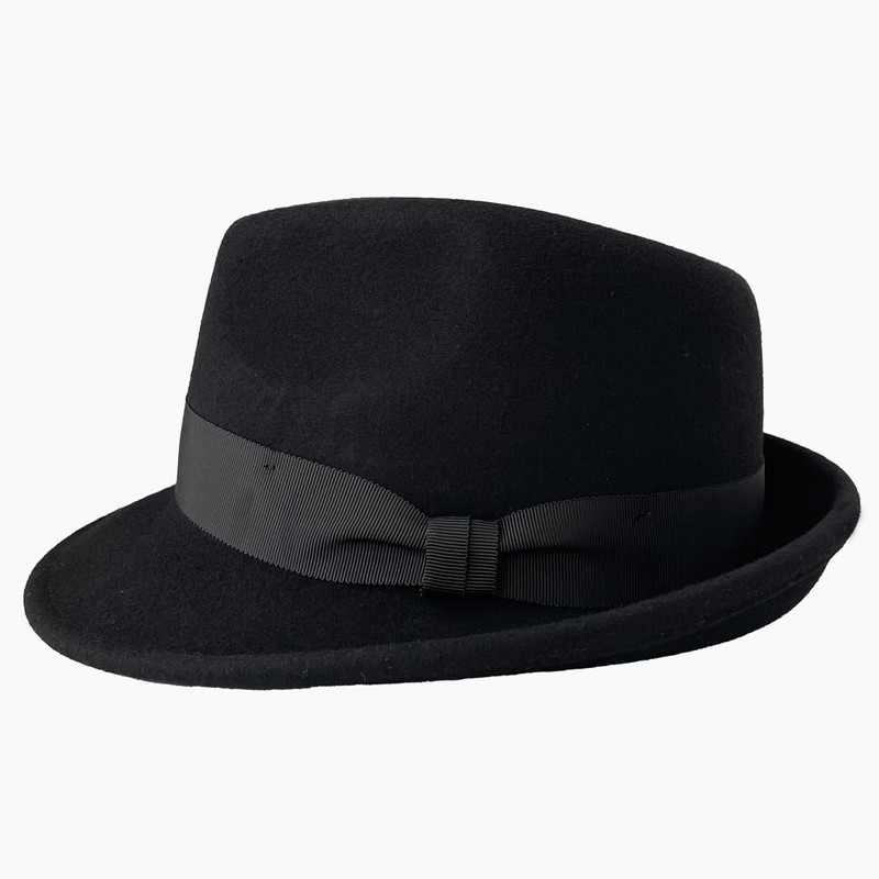 Basicuench Premium Charm Fedra Felt Hat, 100% Wool, Folded Hat,