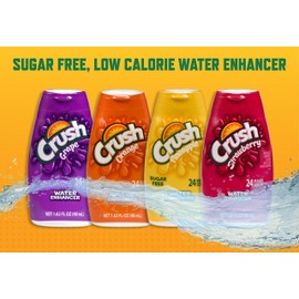 Crush Liquid Water Enhancers - Sugar Free Grape Water Flavoring with No Calories, 1.6 FL oz (12 Bottles that make 24 Servings Each)