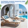 Lineshading 4 Pcs Chaise Lounge Head Pillow with Strap Outdoor