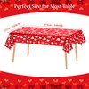 Litmitfu 2 Pack Valentines Tablecloth - Red Heart Valentines Table
