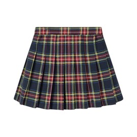 Favorland Little Girls' Kid Uniform Pleated Skort School Tennis Skirt(L,Red Navy)