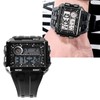 Men Rectangle Digital Sports Watch Night Light Rectangle Display Waterproof