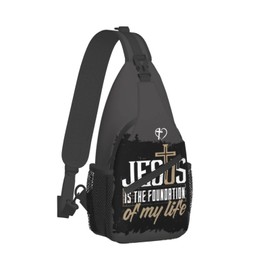 ASYG Christ Bible Sling Bag Crossbody Chest Daypack Casual Backpack Jesus Cross Shoulder Bag CasualDaypacks